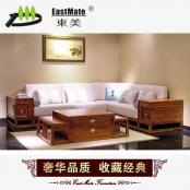 新中式古典 實木家具 刺猬紫檀紅木沙發 客廳 轉角沙發DMJK10