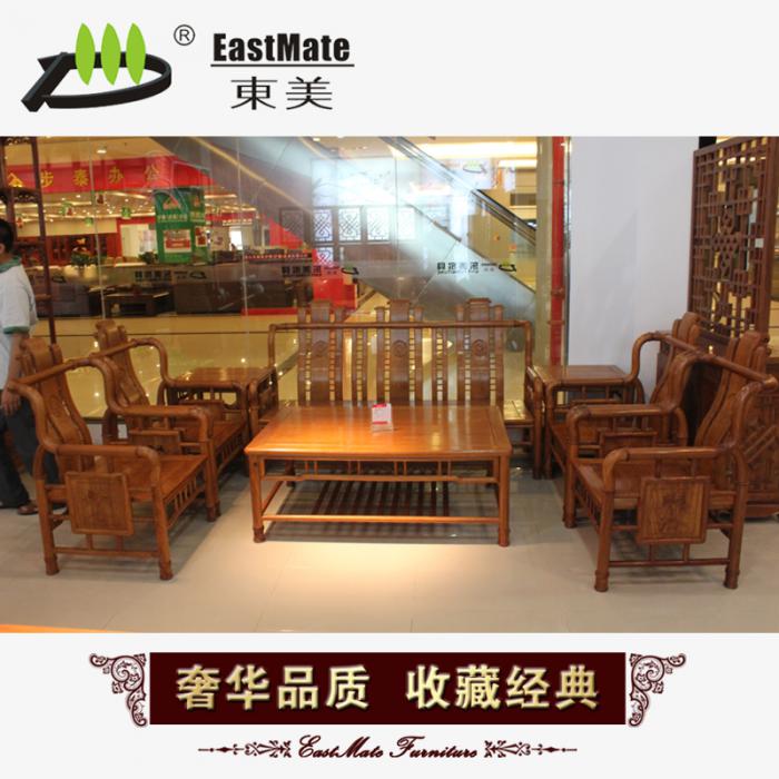 全實木沙發 刺猬紫檀沙發家具 紅木家具沙發茶幾