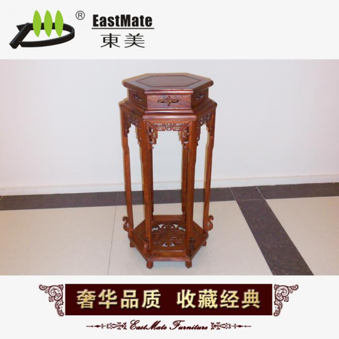 質(zhì)量保證非洲黃花梨花幾 花梨木花盆架