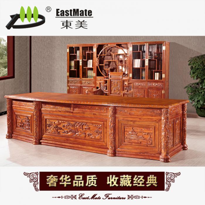 紅木家具 實(shí)木大班臺(tái) 大辦公桌 全實(shí)木辦公家具 直銷(xiāo) 老板桌